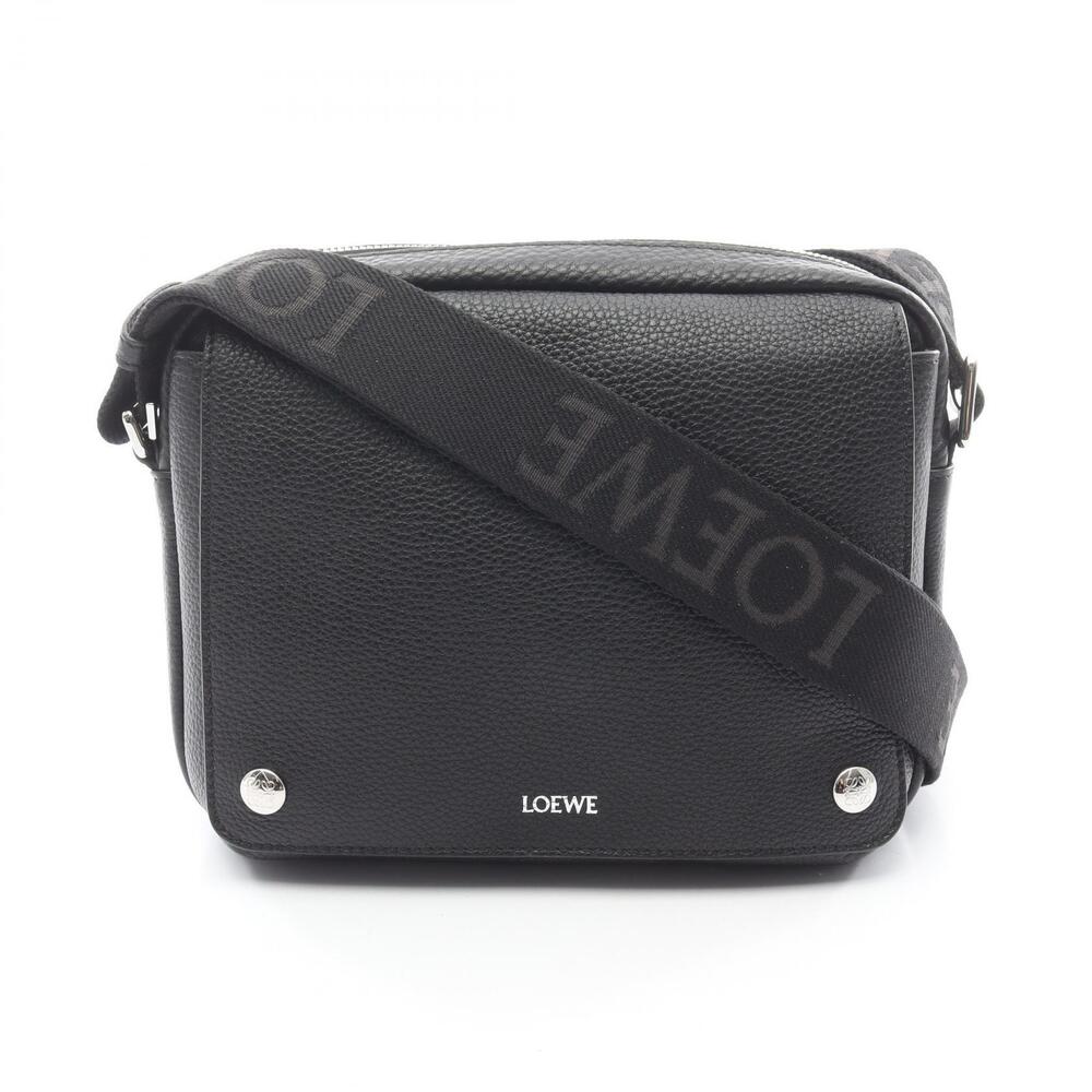 Loewe Pele Messenger Bag Shoulder Leather Black